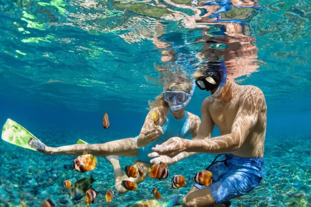 Couple snorkeling in Zanzibar on a Tanzania holiday for couples